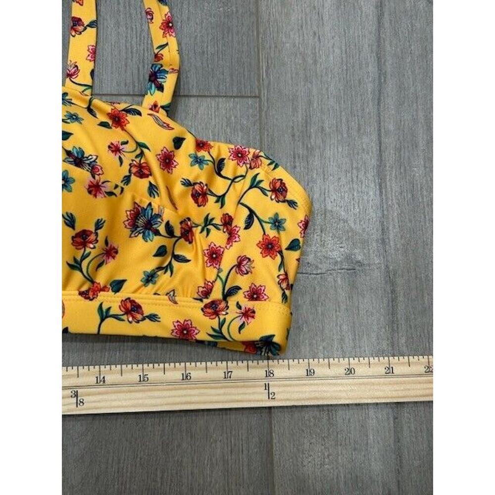 ModCloth Womens Santa Barbara Saturdays Bikini Top Floral Yellow Size 2X NWOT - Picture 9 of 9